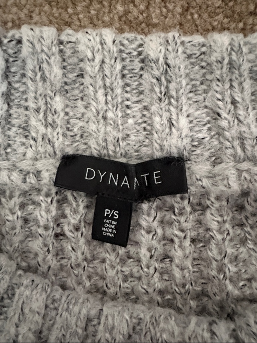 Dynamite Light Gray Ribbed Turtleneck Sweater - Picture 2 of 2
